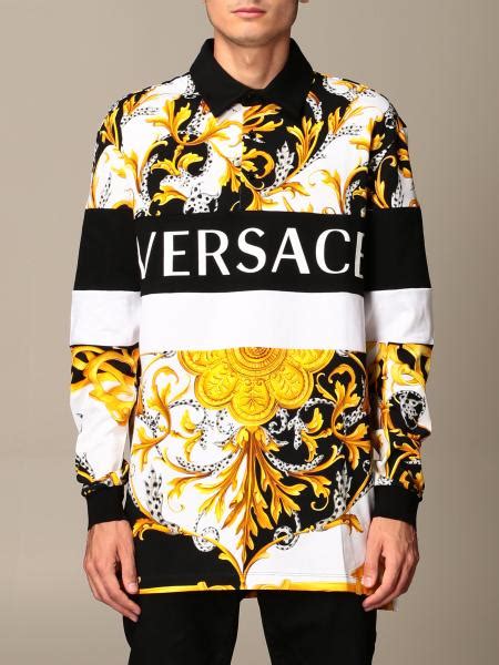 versace polo shirt sizing|Versace long sleeve polo.